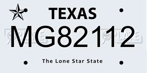 MG82112 Texas License Plate