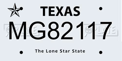 MG82117 Texas License Plate