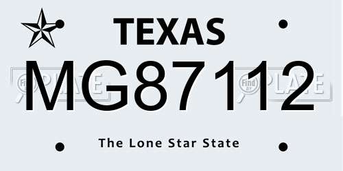 MG87112 Texas License Plate