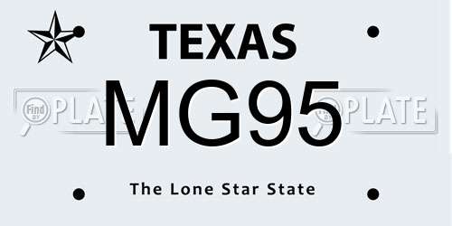 MG95 Texas License Plate
