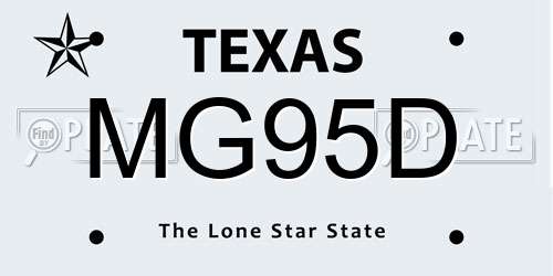MG95D Texas License Plate
