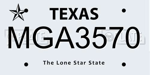 MGA3570 Texas License Plate