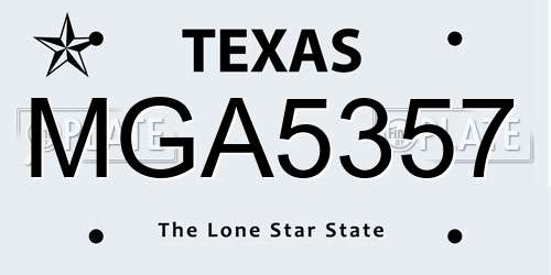 MGA5357 Texas License Plate