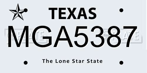 MGA5387 Texas License Plate