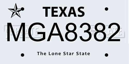 MGA8382 Texas License Plate