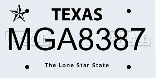 MGA8387 Texas License Plate