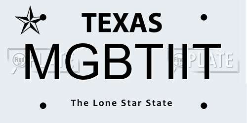 MGBTIIT Texas License Plate