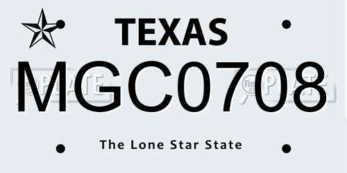 MGC0708 Texas License Plate