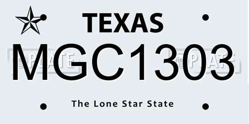 MGC1303 Texas License Plate