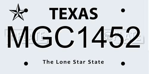 MGC1452 Texas License Plate