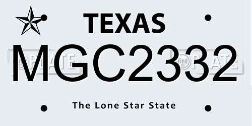 MGC2332 Texas License Plate