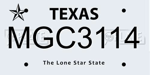 MGC3114 Texas License Plate