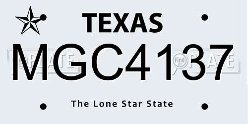 MGC4137 Texas License Plate