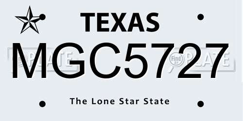 MGC5727 Texas License Plate