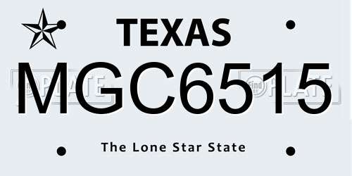 MGC6515 Texas License Plate