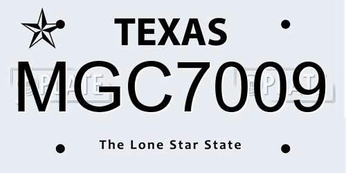MGC7009 Texas License Plate