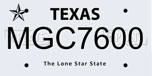MGC7600 Texas License Plate