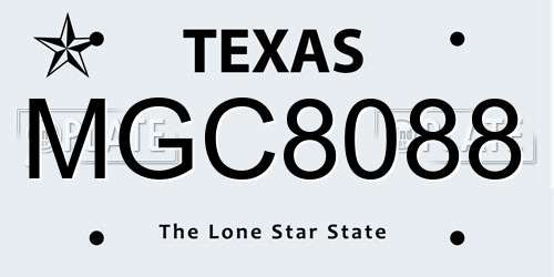 MGC8088 Texas License Plate