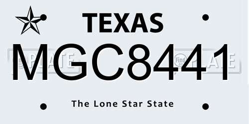 MGC8441 Texas License Plate