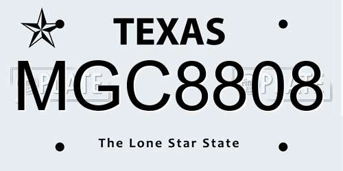 MGC8808 Texas License Plate