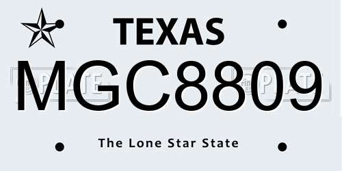MGC8809 Texas License Plate