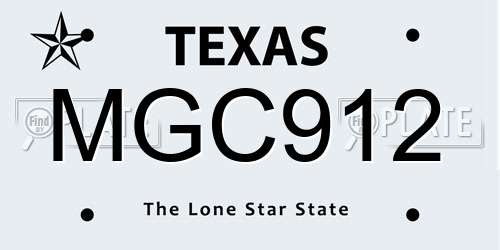 MGC912 Texas License Plate