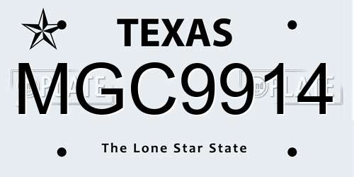MGC9914 Texas License Plate