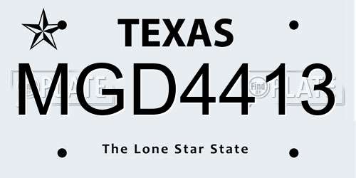 MGD4413 Texas License Plate