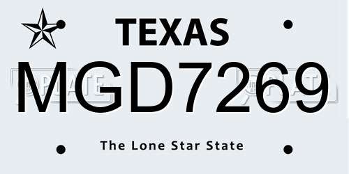 MGD7269 Texas License Plate