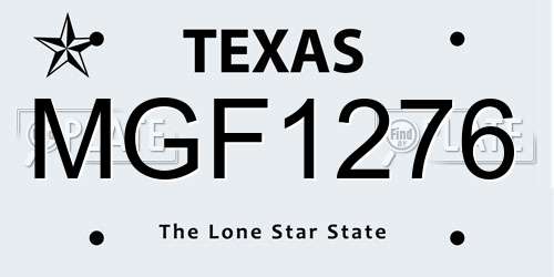 MGF1276 Texas License Plate