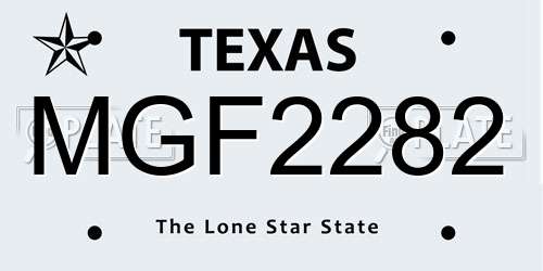 MGF2282 Texas License Plate