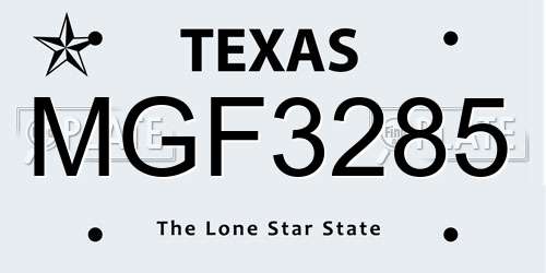 MGF3285 Texas License Plate