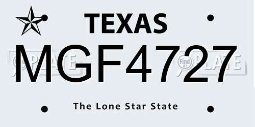 MGF4727 Texas License Plate