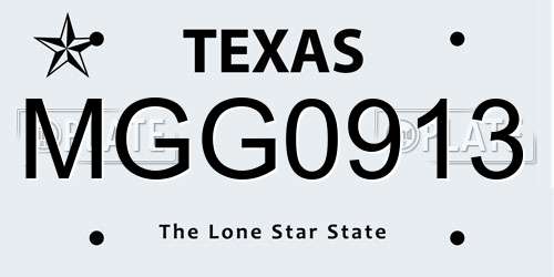 MGG0913 Texas License Plate