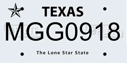 MGG0918 Texas License Plate