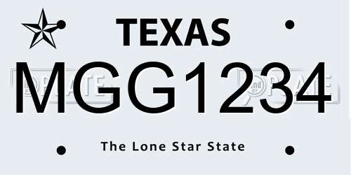 MGG1234 Texas License Plate
