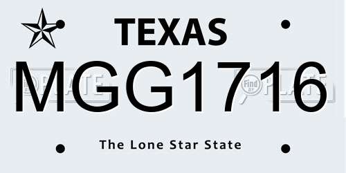 MGG1716 Texas License Plate