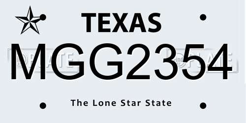 MGG2354 Texas License Plate