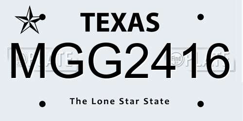 MGG2416 Texas License Plate