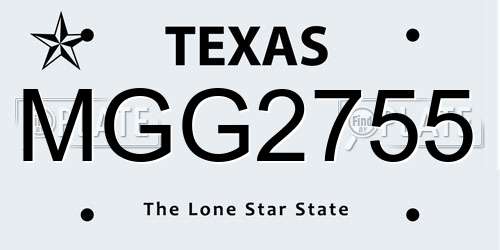 MGG2755 Texas License Plate