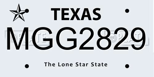 MGG2829 Texas License Plate