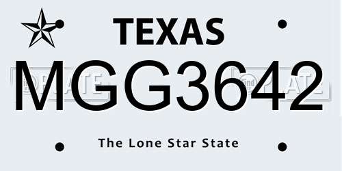 MGG3642 Texas License Plate