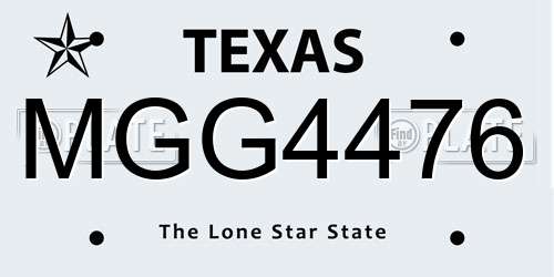 MGG4476 Texas License Plate