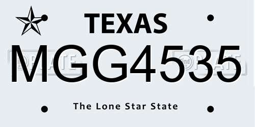 MGG4535 Texas License Plate