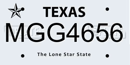 MGG4656 Texas License Plate
