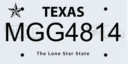 MGG4814 Texas License Plate
