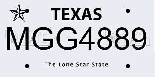 MGG4889 Texas License Plate