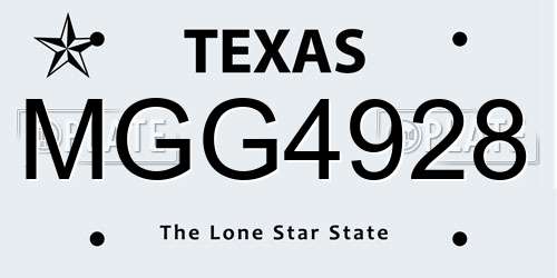 MGG4928 Texas License Plate