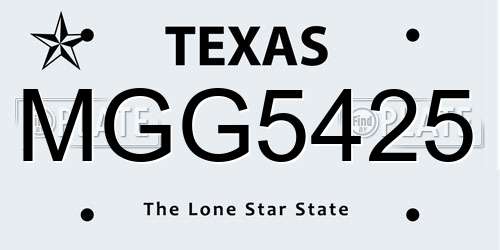 MGG5425 Texas License Plate