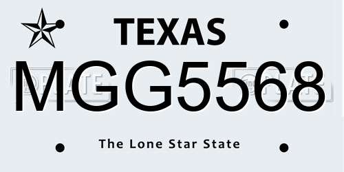MGG5568 Texas License Plate